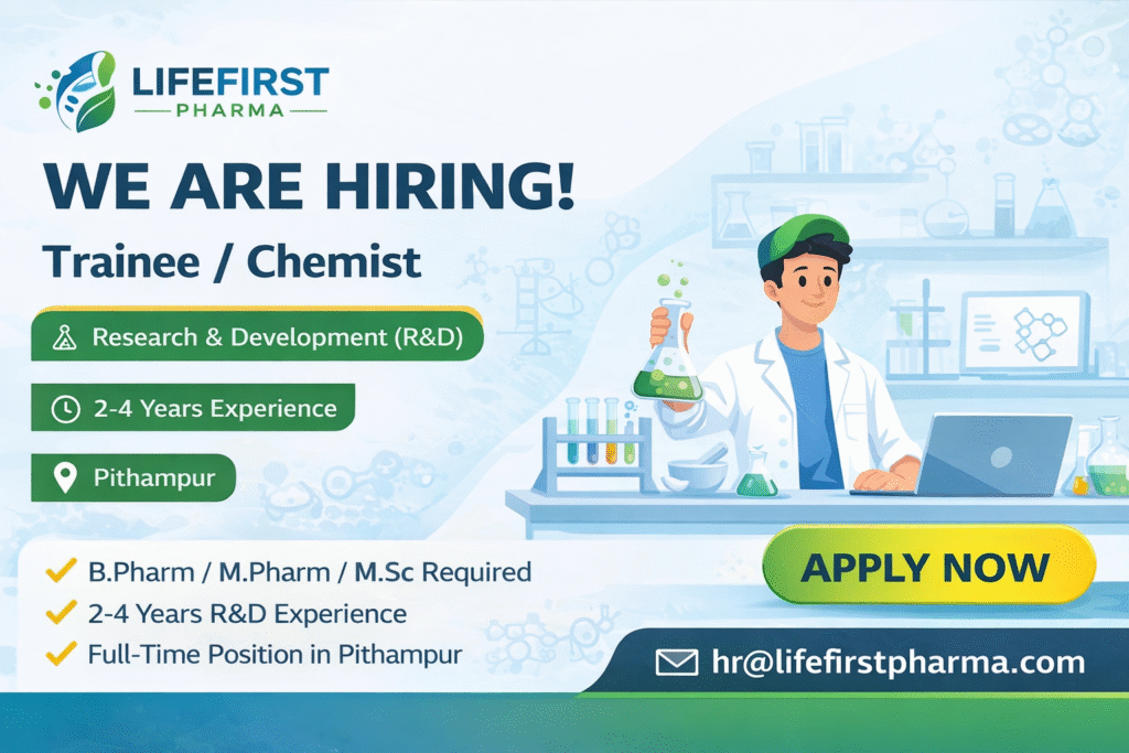 LifeFirst Pharma Chemist Job Vacancy