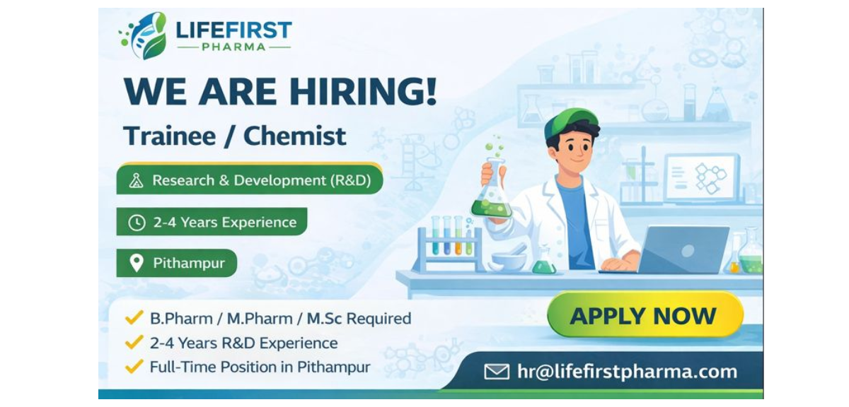 LifeFirst Pharma Chemist Job Vacancy