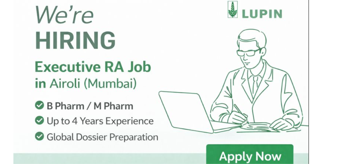 Lupin Executive RA Job 2026