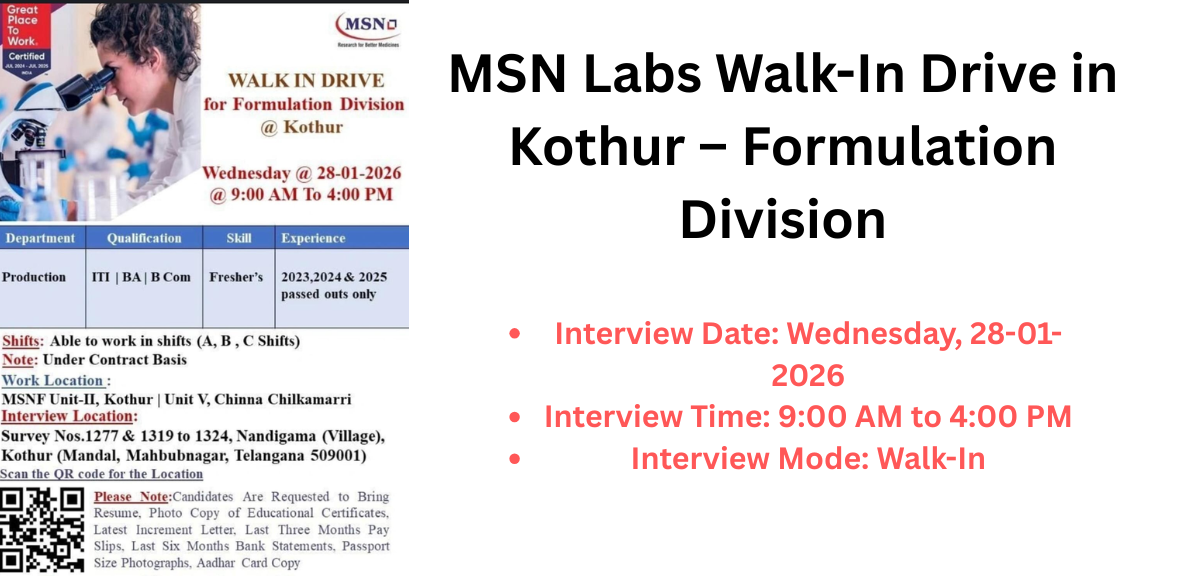 MSN Labs Walk-In Drive in Kothur