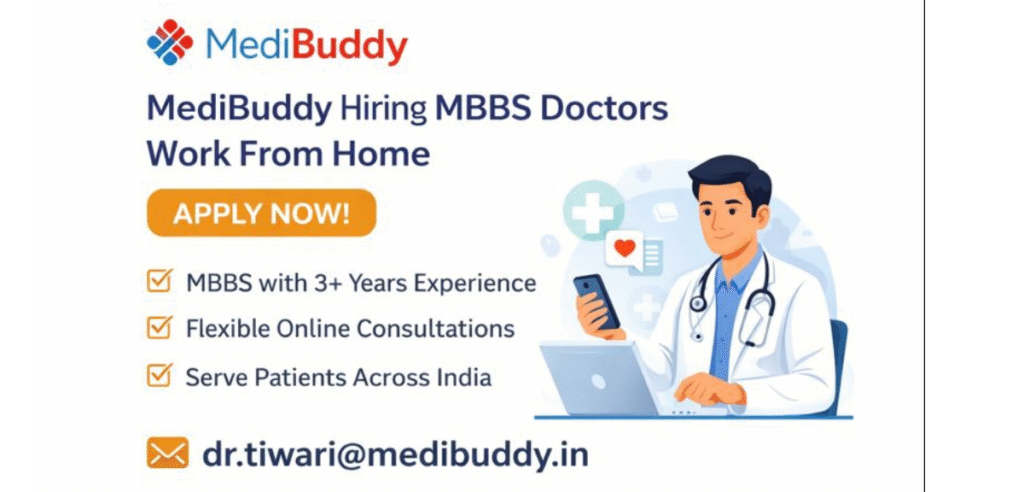 MediBuddy Hiring MBBS Doctors Work From Home