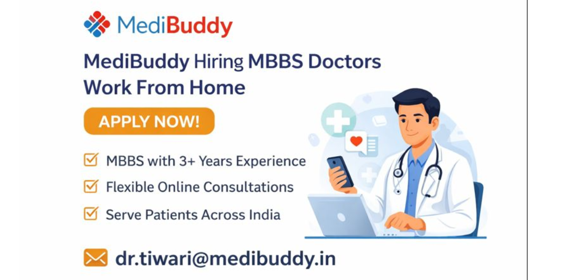 MediBuddy Hiring MBBS Doctors Work From Home
