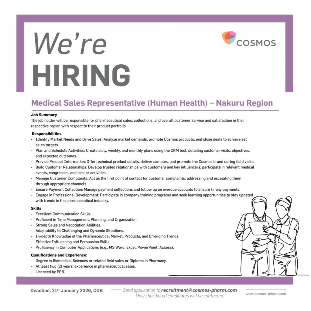 Medical Sales Representative Job in Nakuru