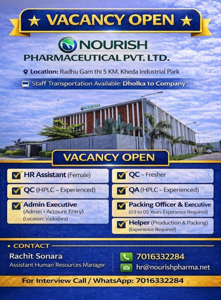Nourish Pharmaceutical Vacancy