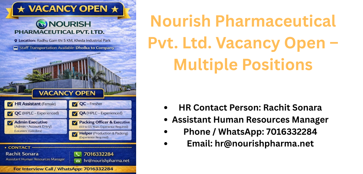 Nourish Pharmaceutical Vacancy