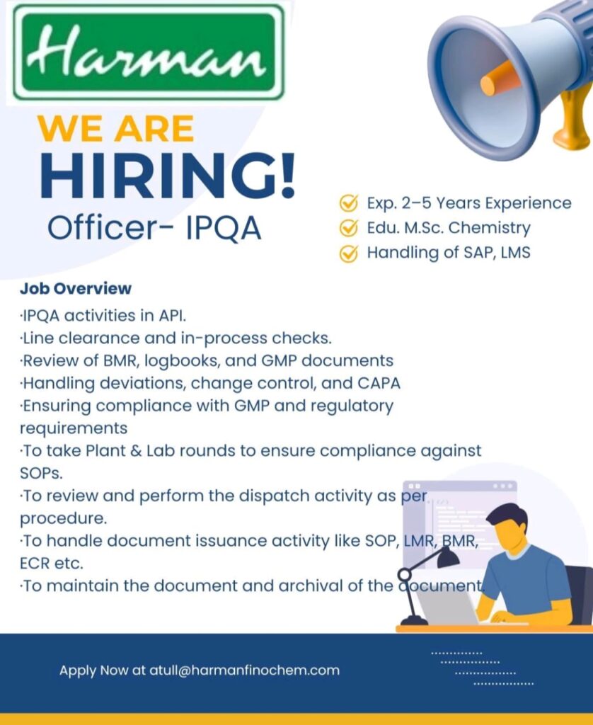 Officer IPQA Job Vacancy 2026