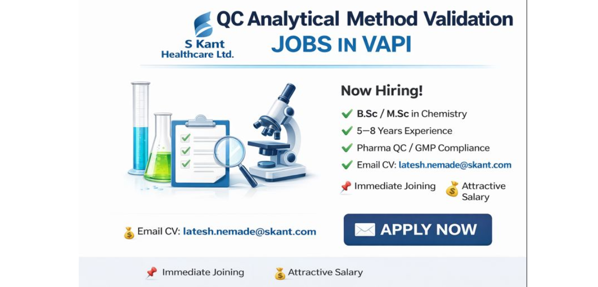 QC Analytical Method Validation Jobs in Vapi