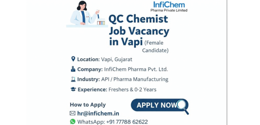 QC Chemist Job Vacancy in Vapi