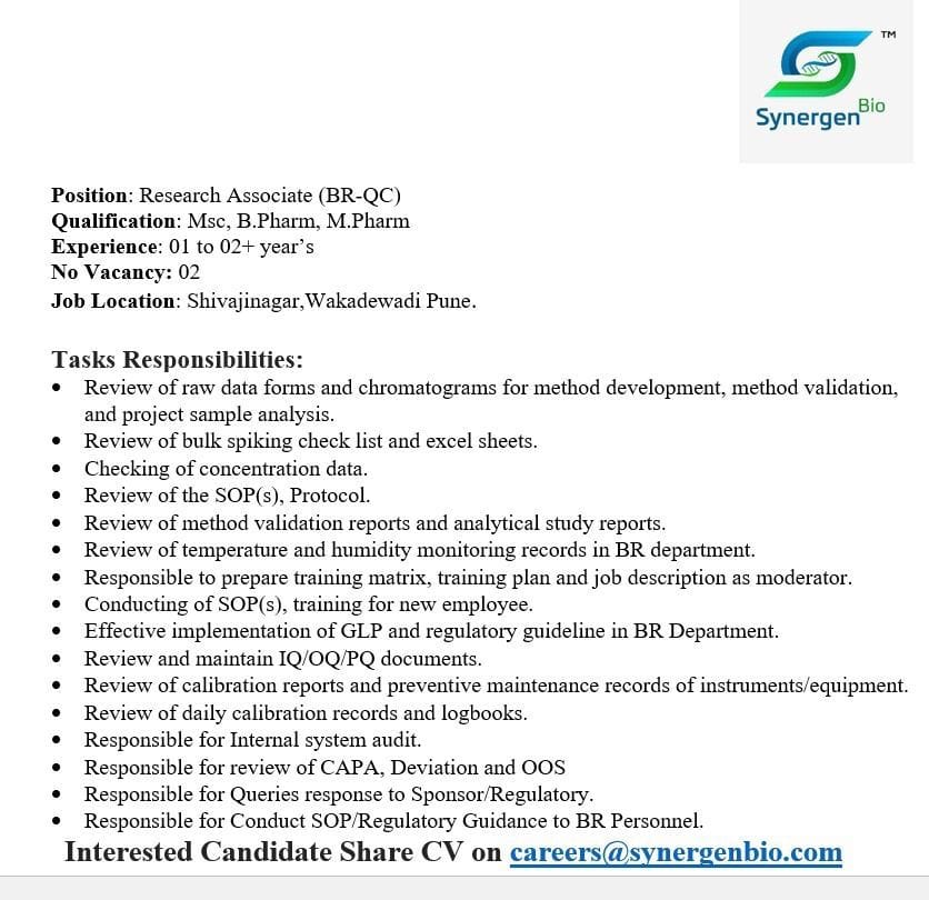 Research Associate Job in Pune