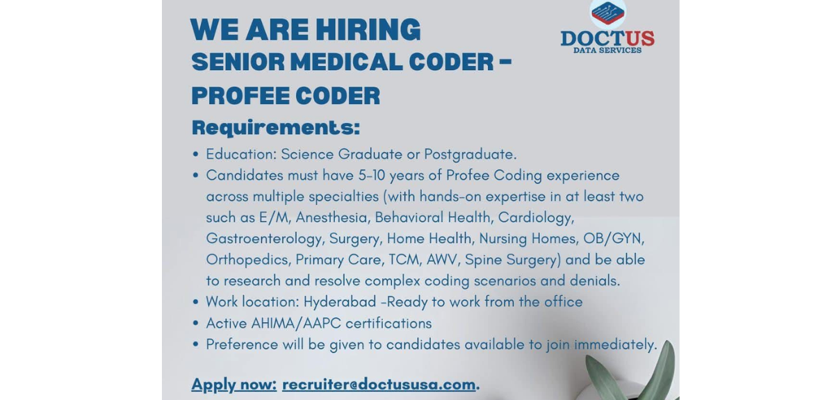 Senior Medical Coder Job in Hyderabad
