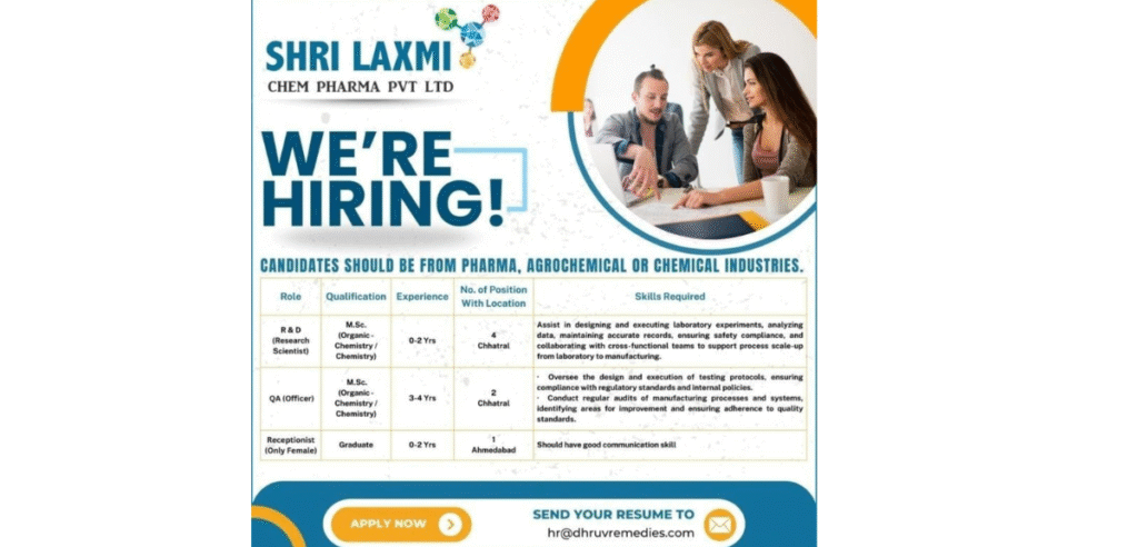 Shri Laxmi Chem Pharma Jobs