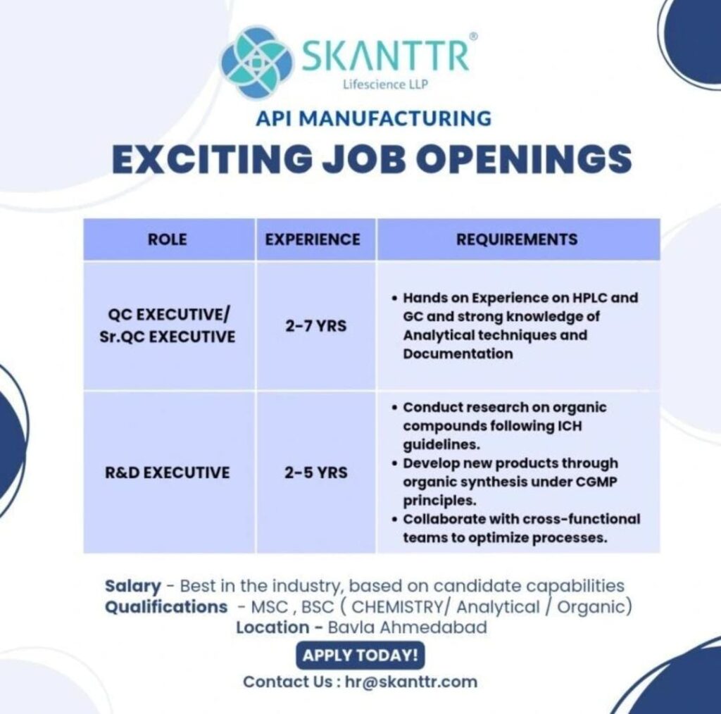 Skanttr Lifescience Job Openings