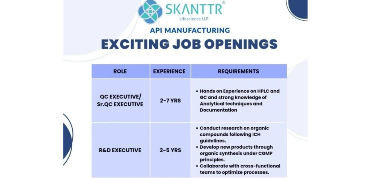 Skanttr Lifescience Job Openings