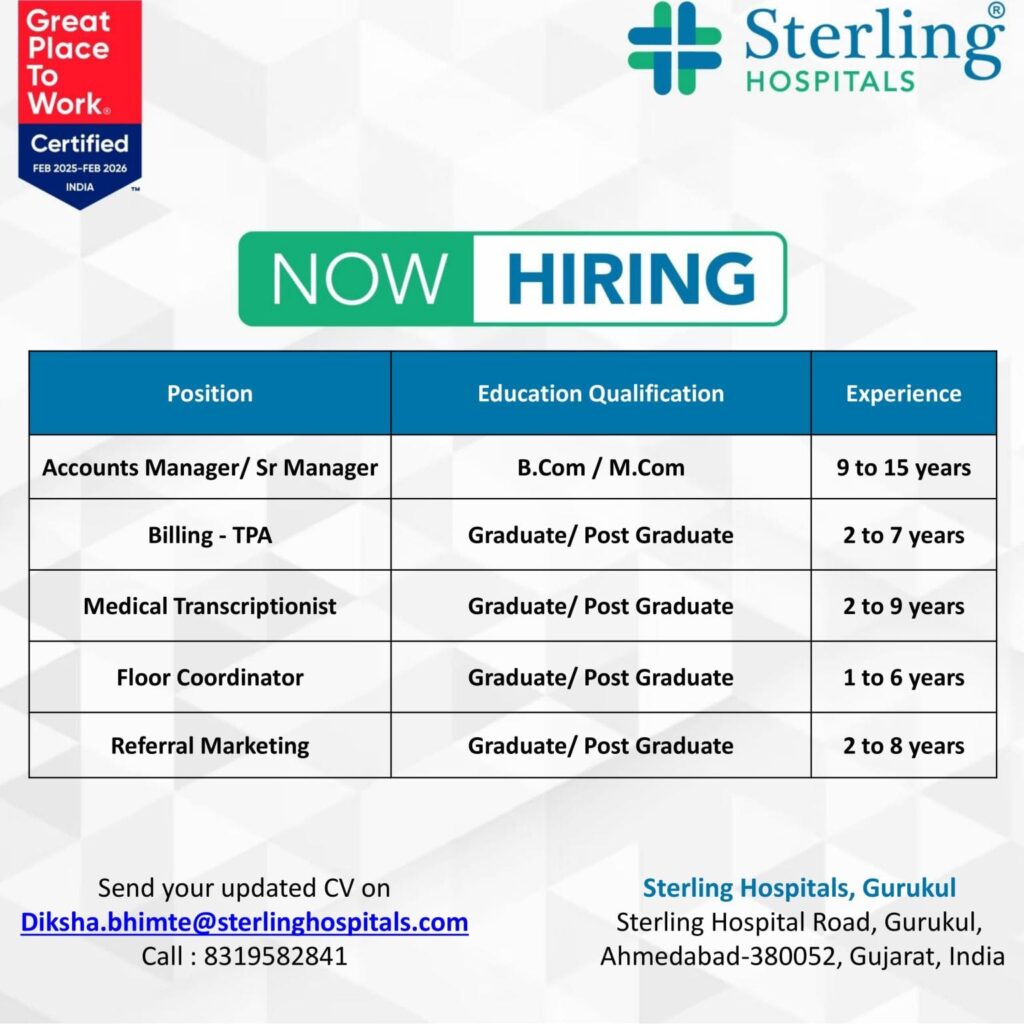 Sterling Hospitals Hiring