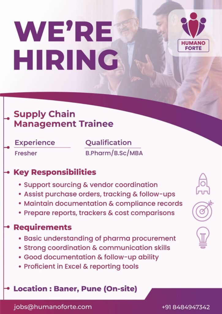Supply Chain Management Trainee Job Pune