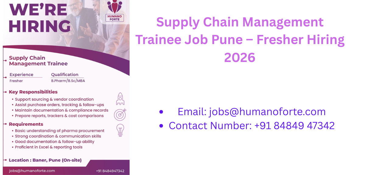 Supply Chain Management Trainee Job Pune
