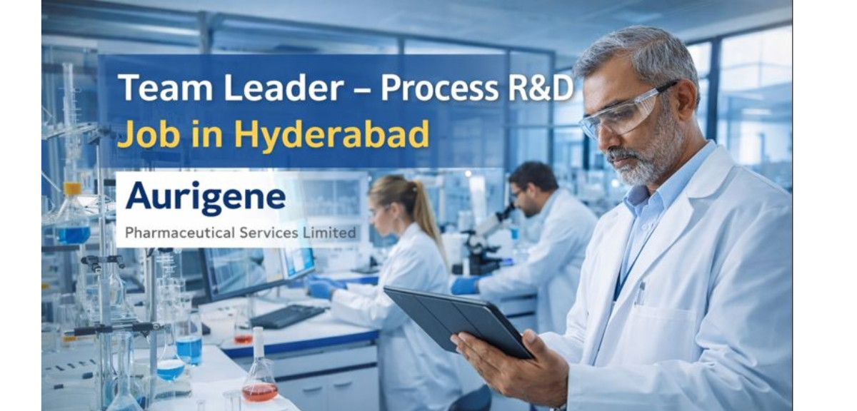 Team Leader – Process R&D Job in Hyderabad