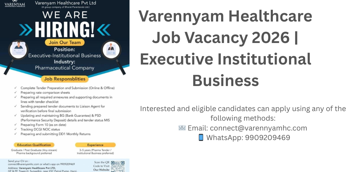 Varennyam Healthcare Job Vacancy 2026