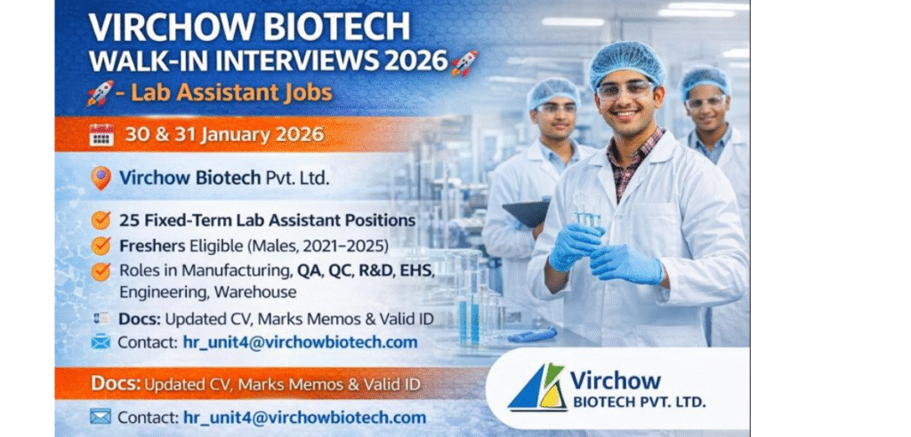 Virchow Biotech Walk-In Interviews 2026