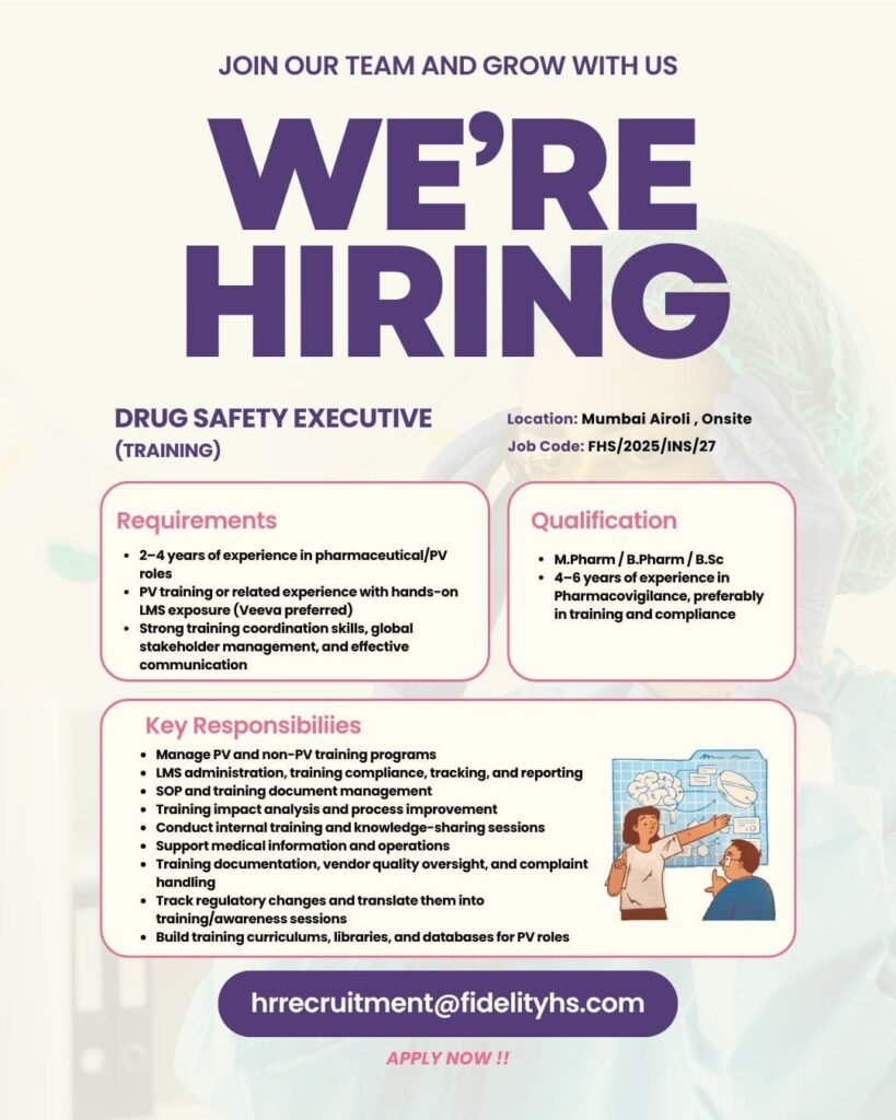 Drug Safety Executive Job Vacancy 2026 | Mumbai