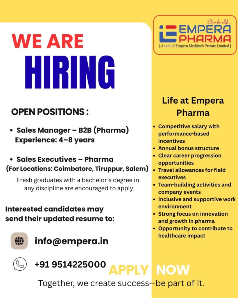 Empera Pharma Sales Job 2026