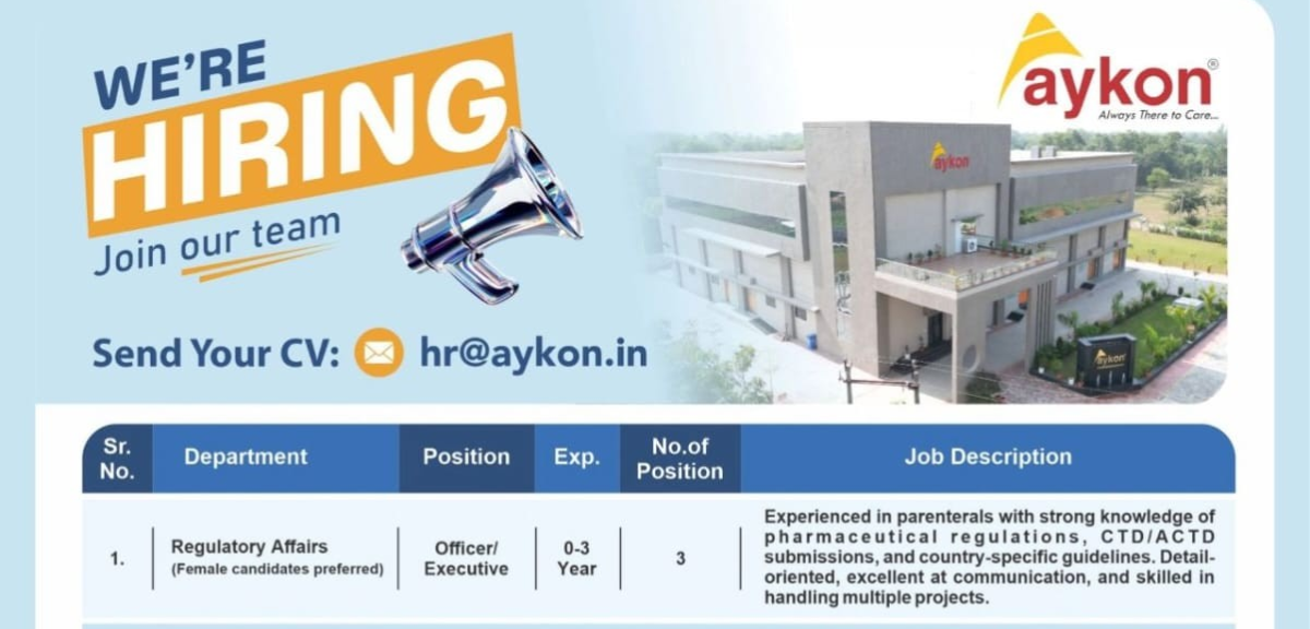 Freshers Regulatory Affairs QA QC Production job Ahmedabad