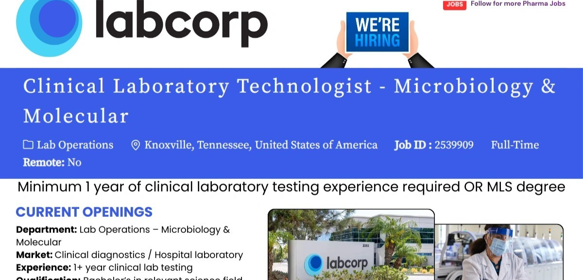 Labcorp Clinical Laboratory Technologist Microbiology Job