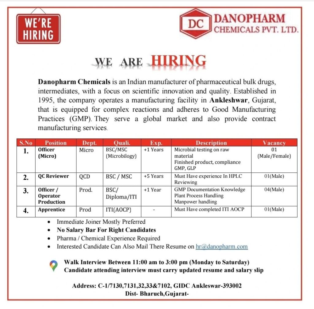 Micro QC Production Walk in interview 2026