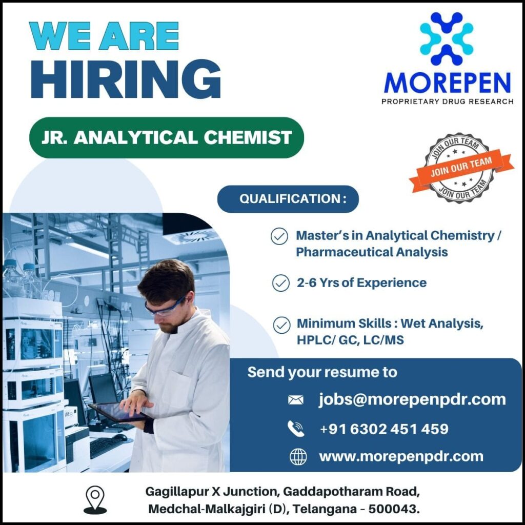 Morepen Jr Analytical Chemist Job 2026