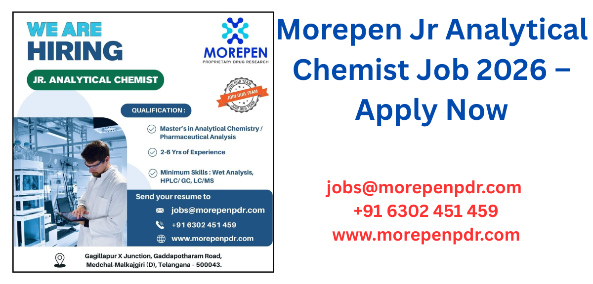 Morepen Jr Analytical Chemist Job 2026