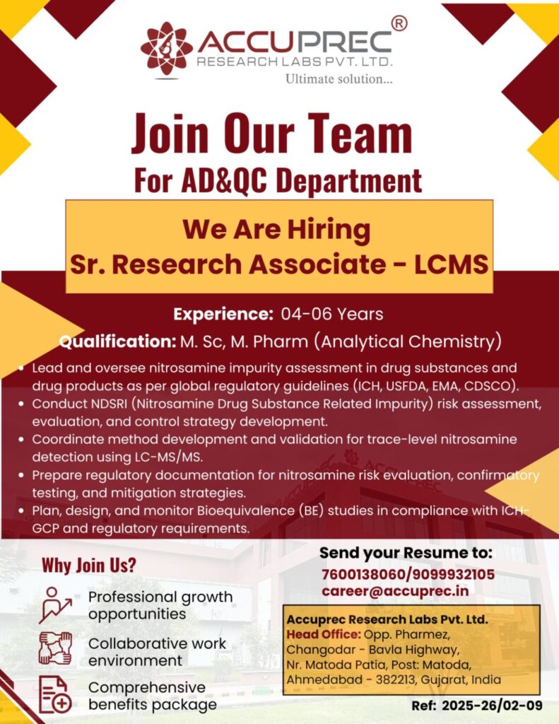 Sr Research Associate LCMS Job Opening