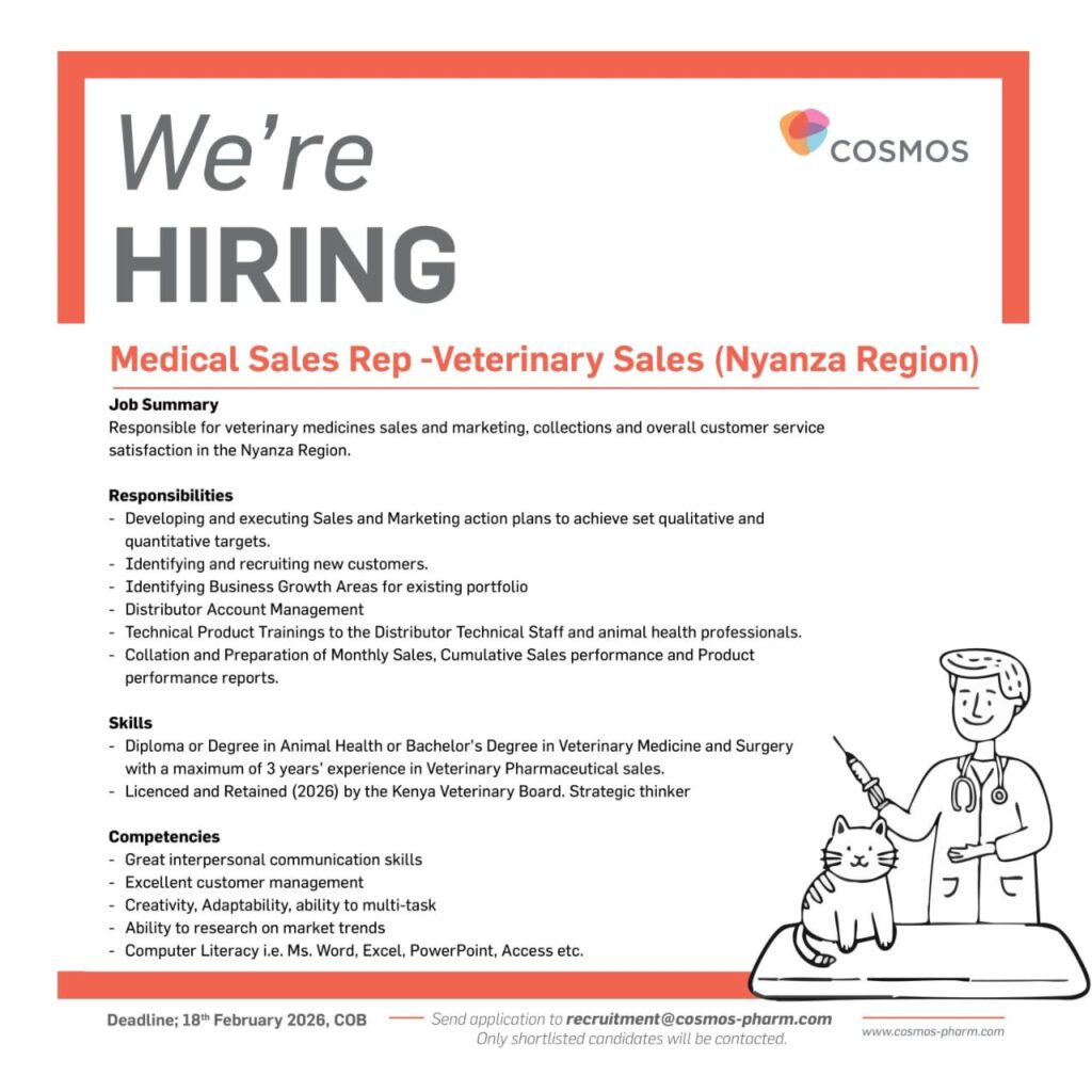 Veterinary Medical Sales Representative Job