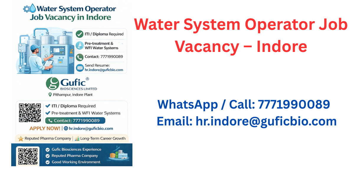Water System Operator Job Vacancy in Indore
