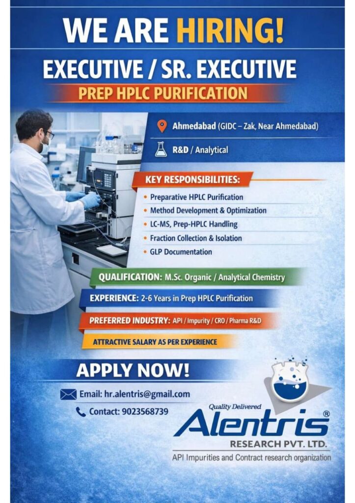 Prep HPLC Purification Jobs in Ahmedabad