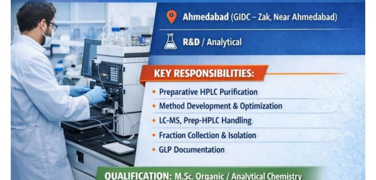 Prep HPLC Purification Jobs in Ahmedabad