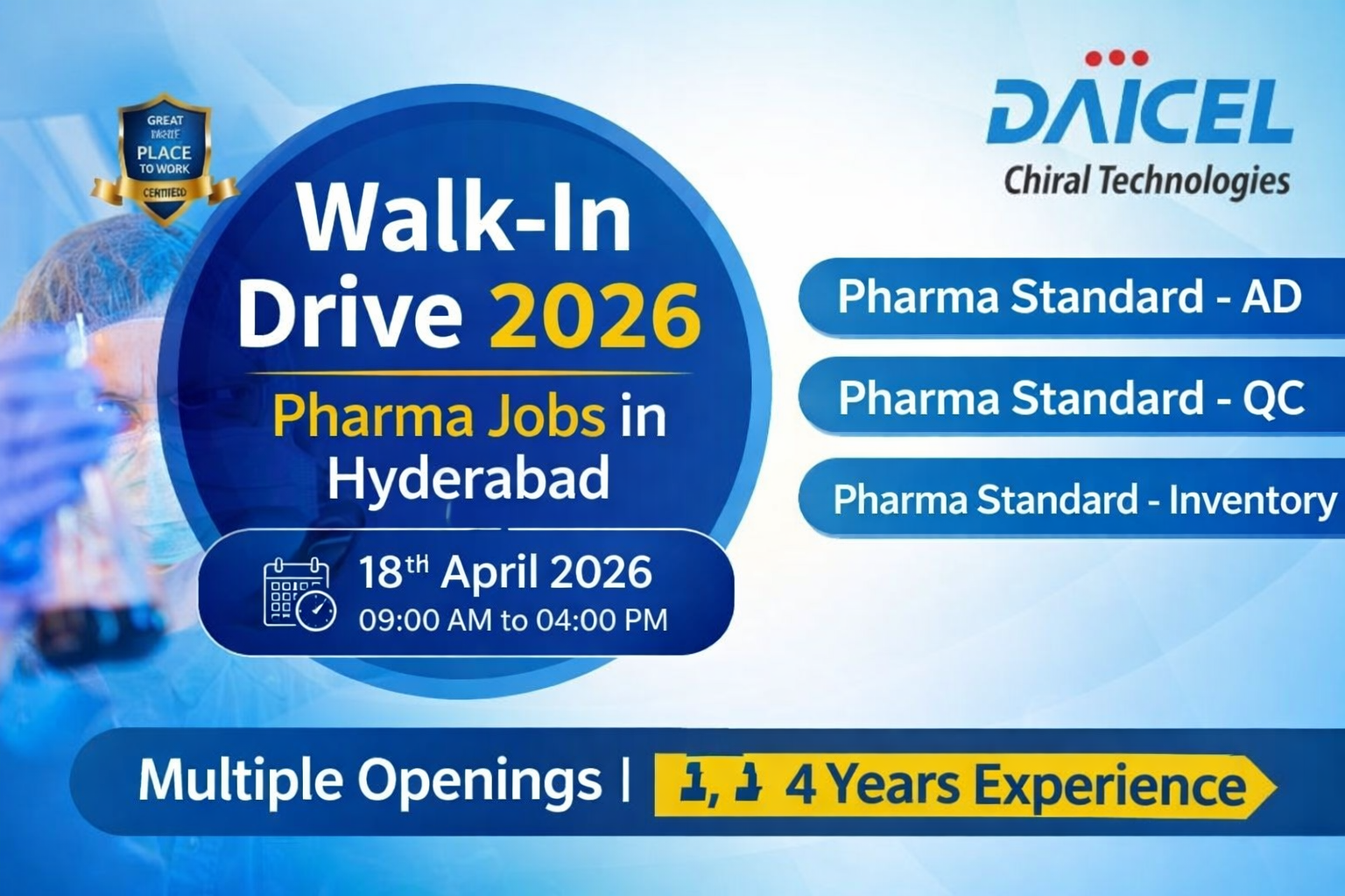 Daicel Chiral Technologies Walk-In Drive 2026