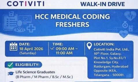 HCC Medical Coding Jobs for Freshers in Hyderabad
