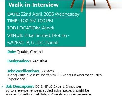 QC Executive Jobs in Panoli