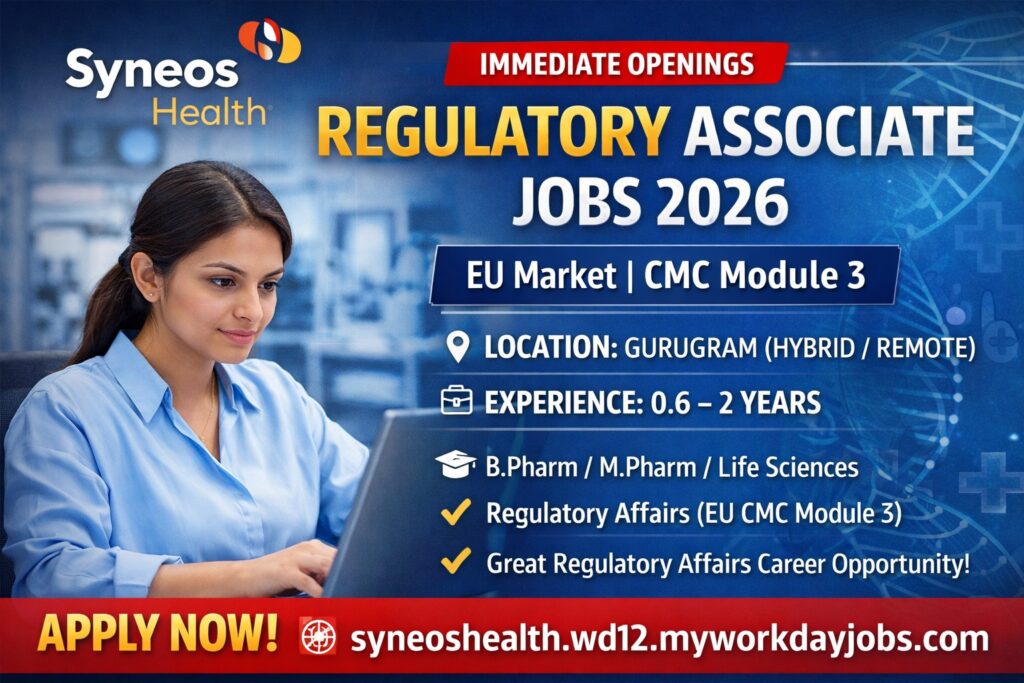 Regulatory Associate Jobs 2026 