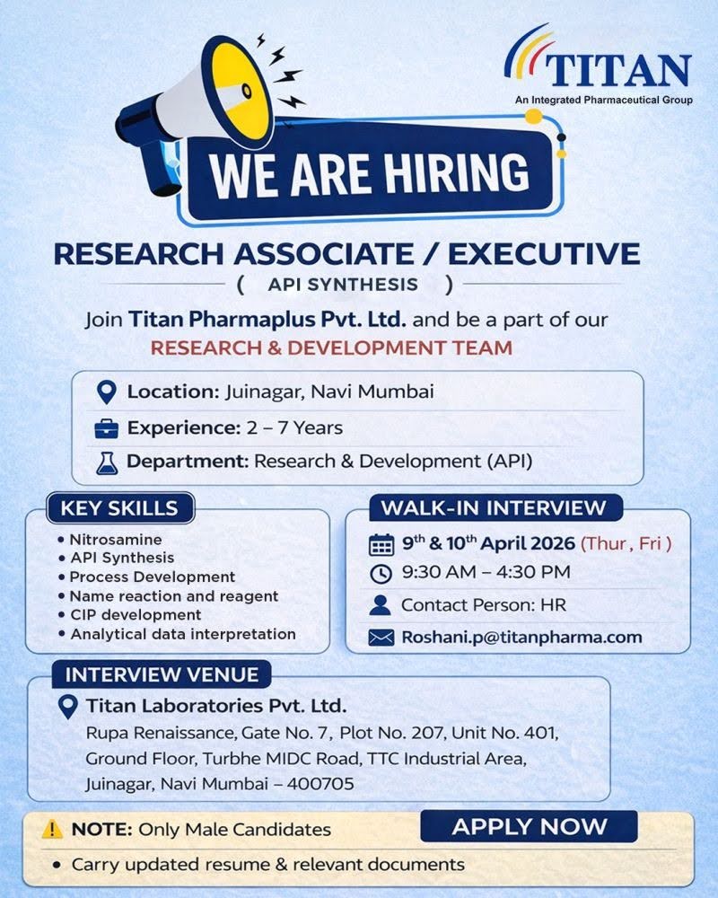 Titan Pharma Job Vacancy 2026