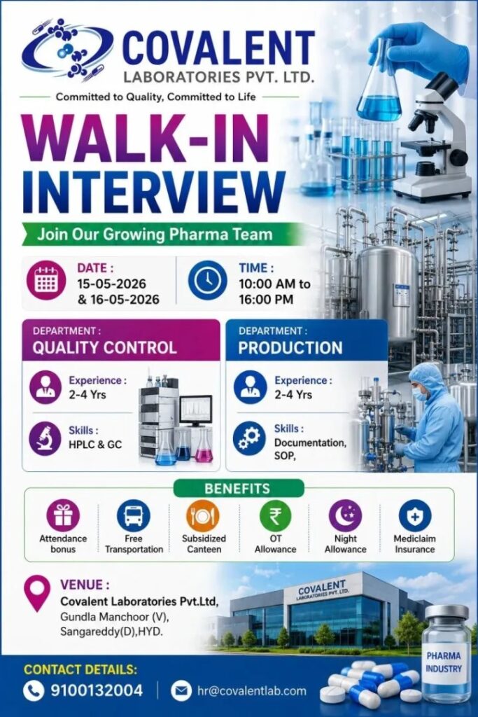 Covalent Laboratories Walk-In Interview 2026