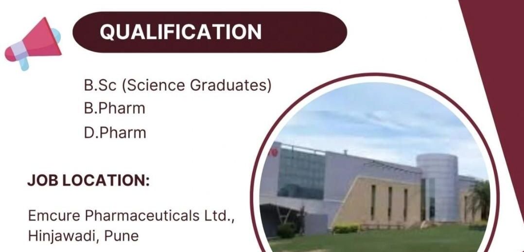 Emcure Pharmaceuticals Apprentice Trainee Recruitment 2026