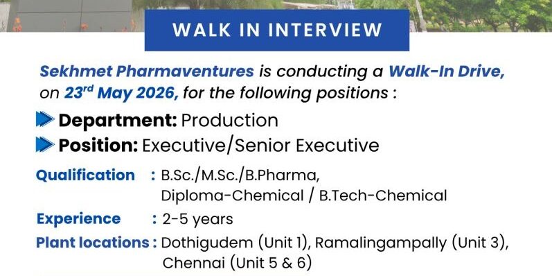 Sekhmet Pharmaventures Walk-In Interview 2026
