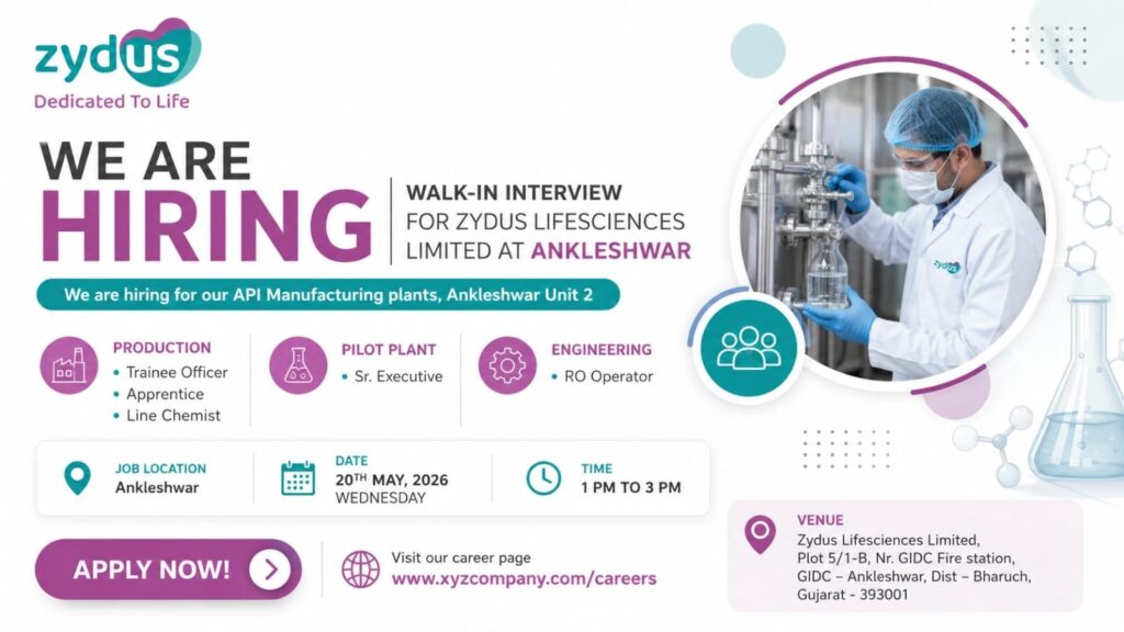 Zydus Lifesciences Walk-In Interview 2026