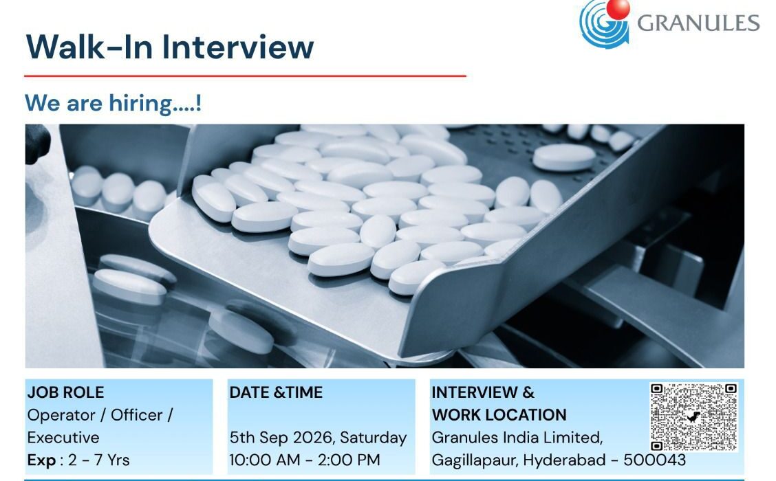 Granules India Walk‑In Interview 2026