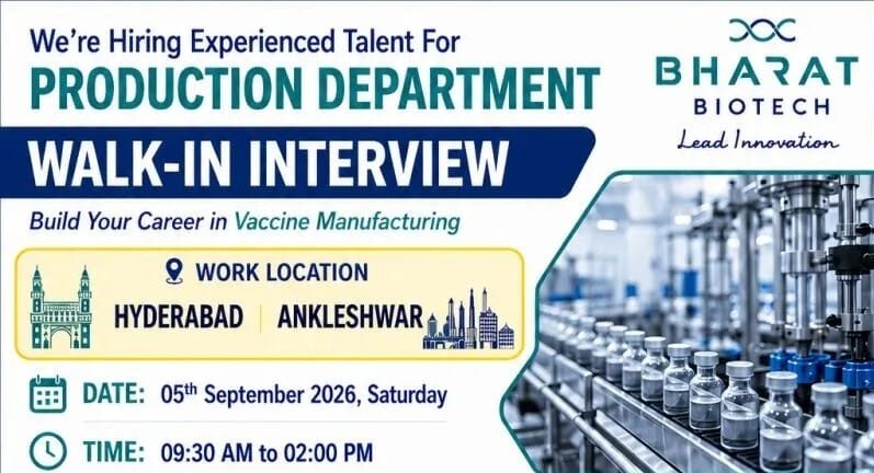 Bharat Biotech Walk‑in Interview 2026