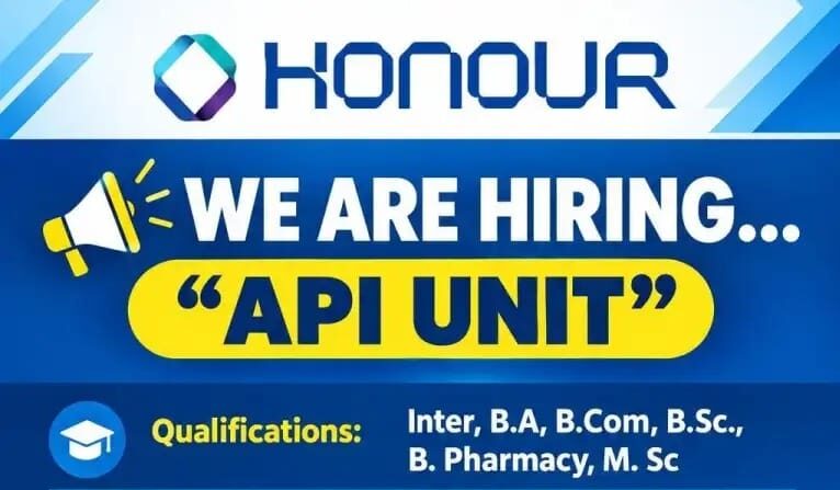 API Unit Jobs in Hyderabad for Freshers