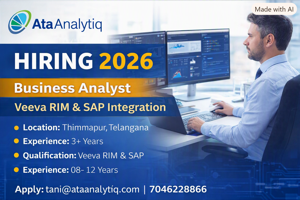 Business Analyst (Veeva RIM & SAP Integration) Jobs